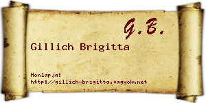 Gillich Brigitta névjegykártya